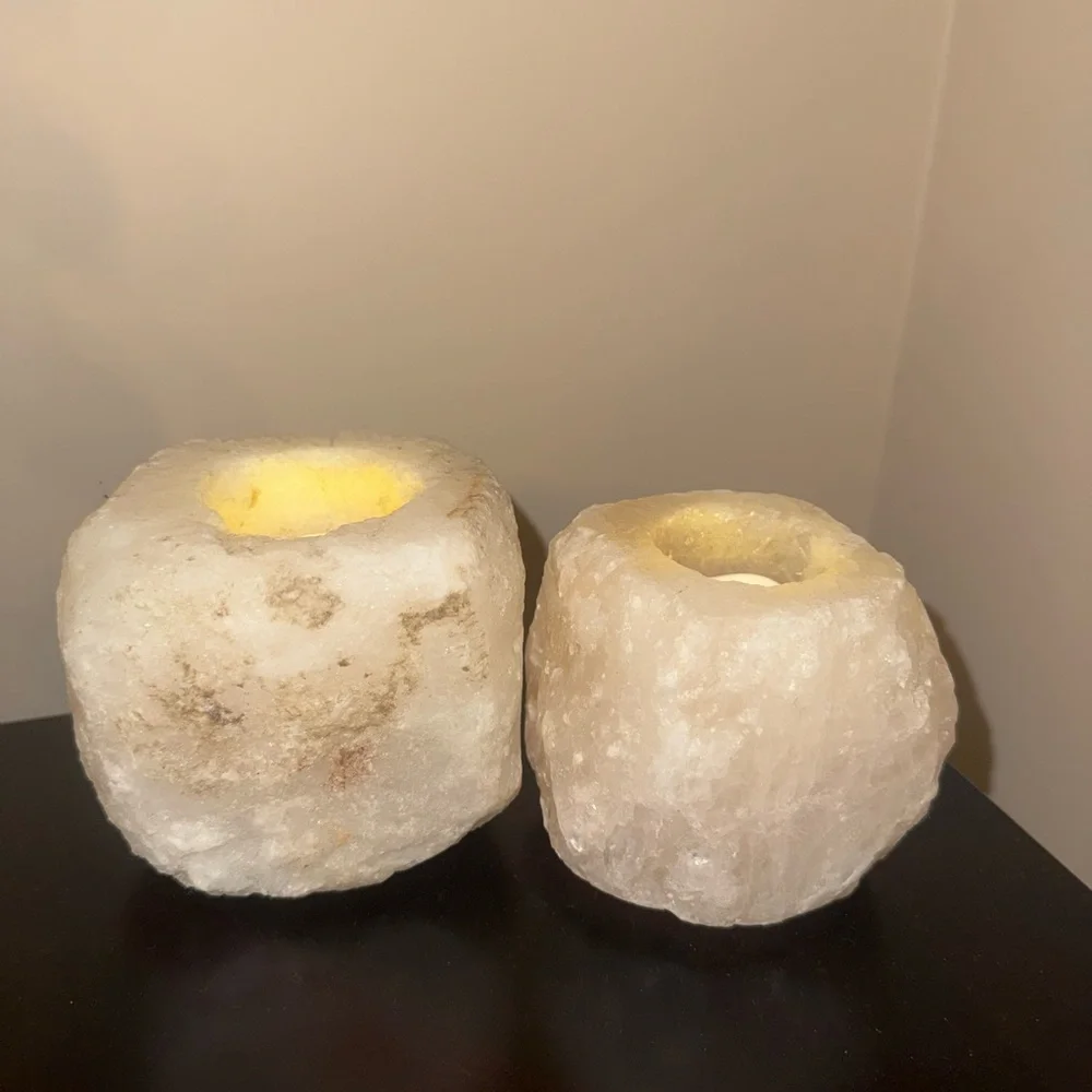 Natural Himalayan Salt Tea Light Candle Holders